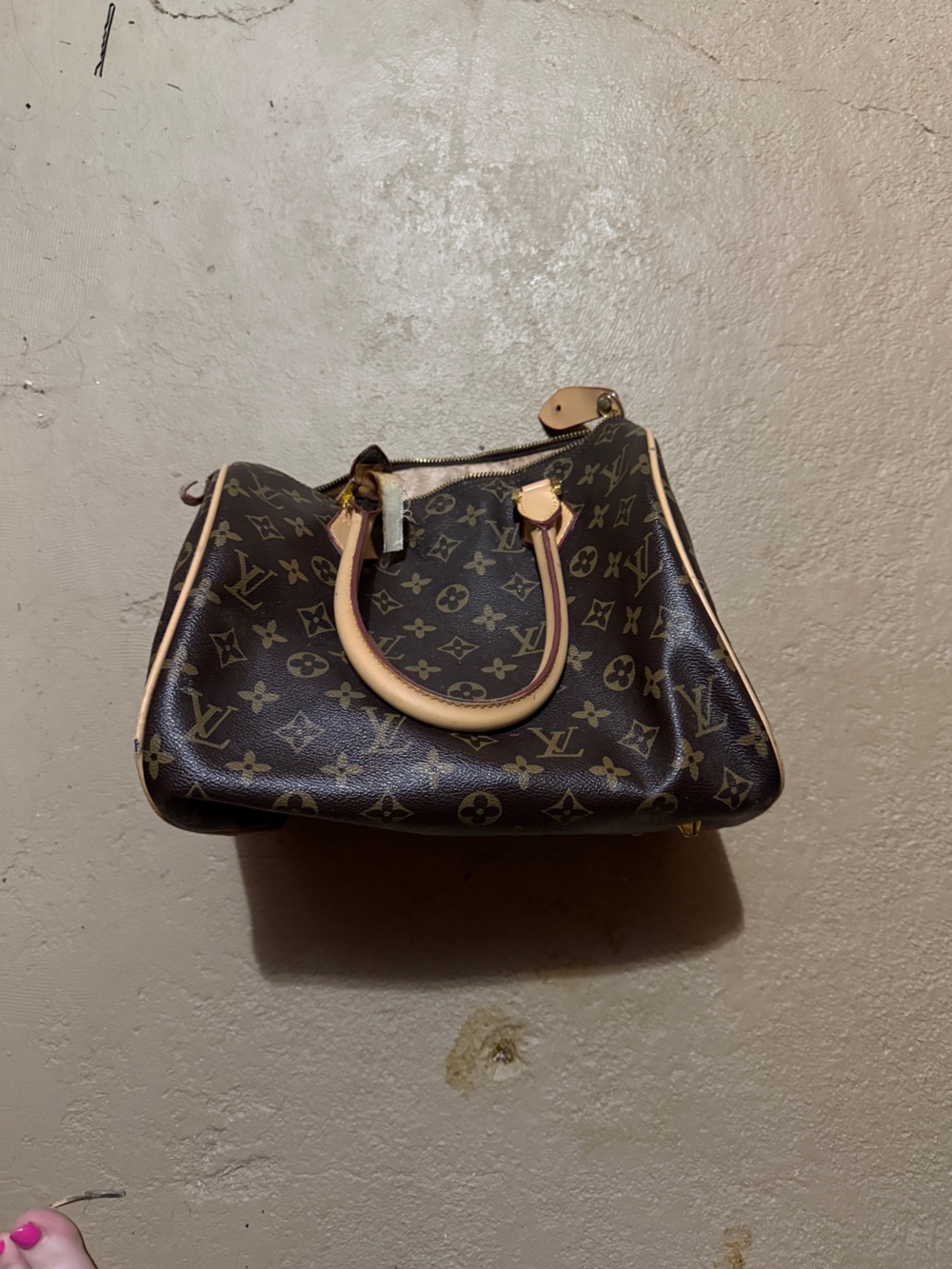 Louis Vuitton Monogram Canvas Speedy Satchel with Vachetta Trim
